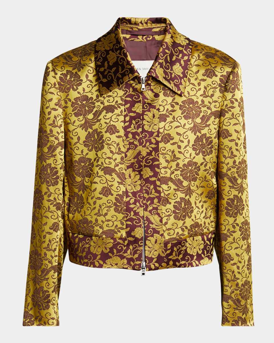 Vurano Floral Jacquard Zip Jacket
